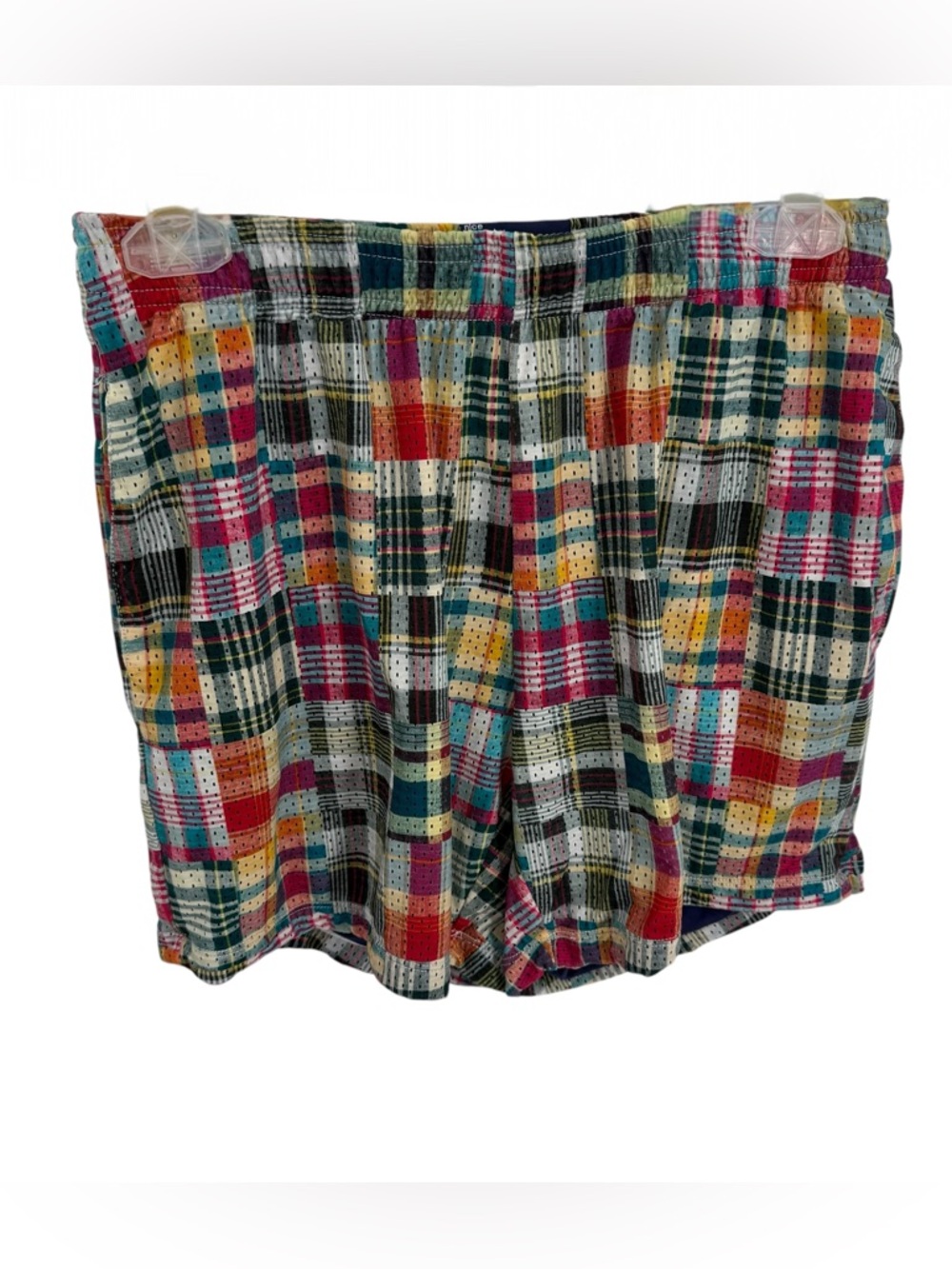 Nice Laundry Mens Small Plaid Mesh Lounge Shorts Multicolor Lined Pull on